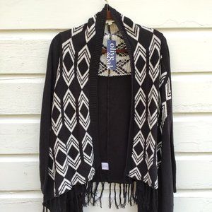 NWT Olive and Oak | Black and White Drape Cardigan